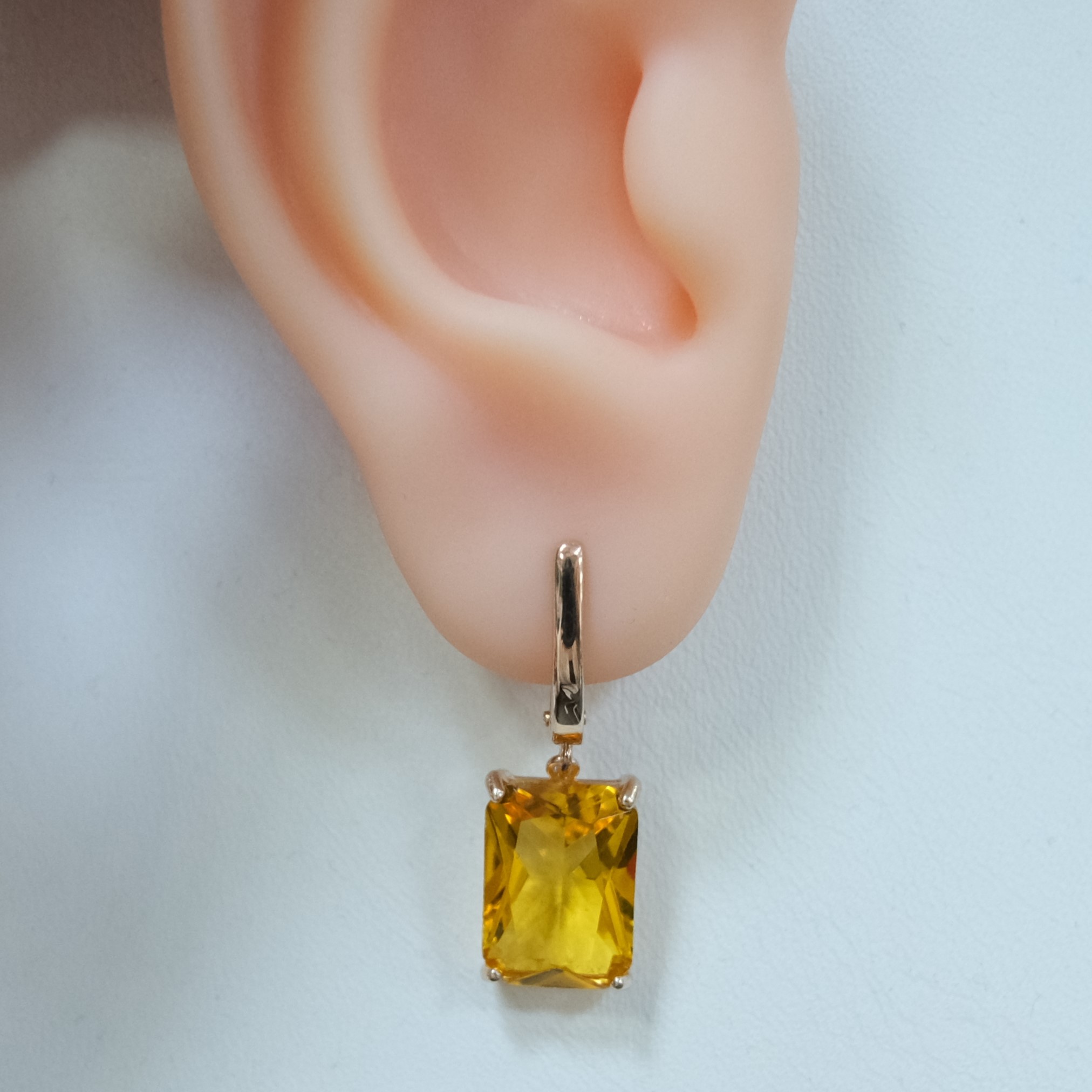 Серебряные серьги с цитринами